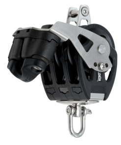 Polea triple con arraigo y mordaza Seldén PBB 50 cabo max 12 mm