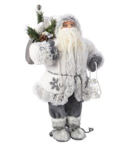 Santa Claus con Nieve 45 cm Blanco