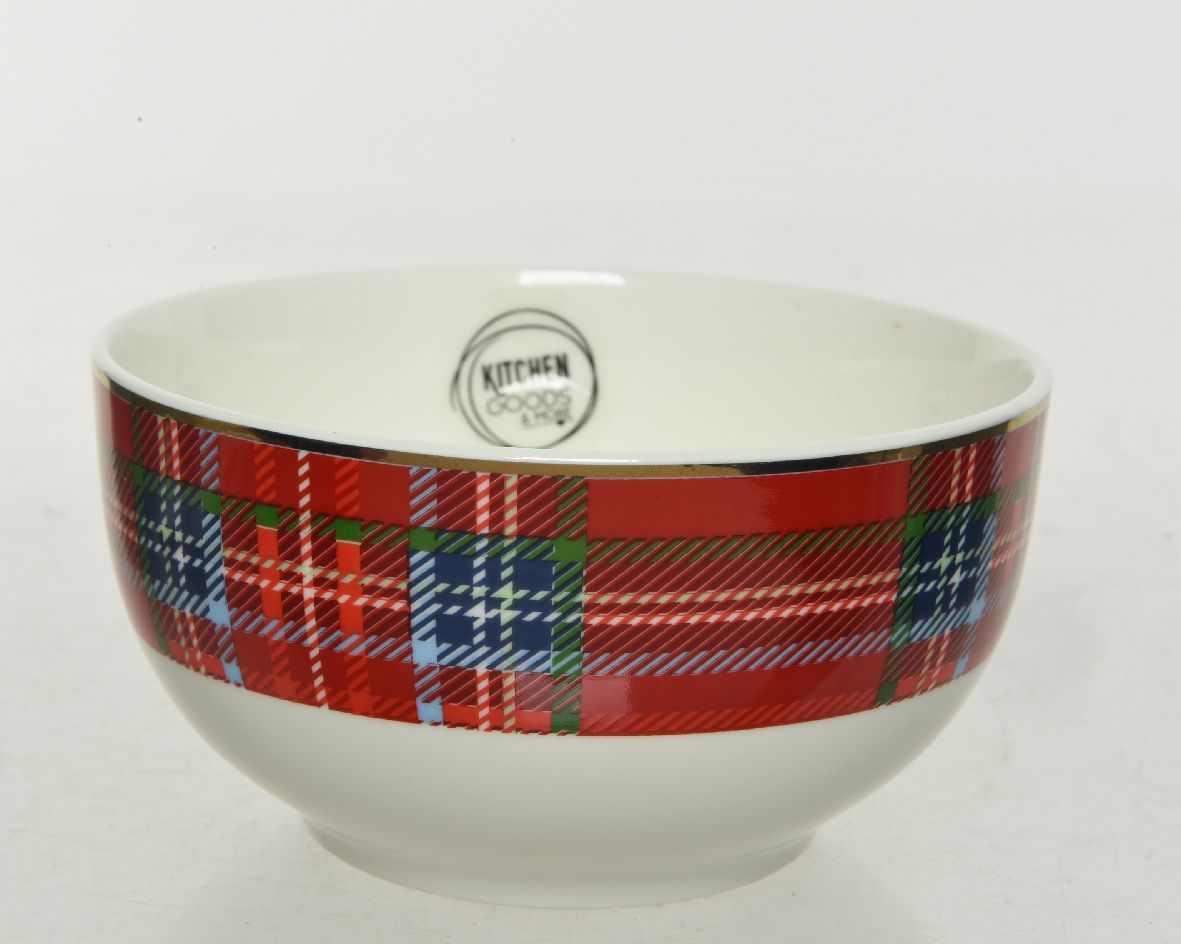 Bol Navidad D12.7×6.7 cm Rojo/Blanco