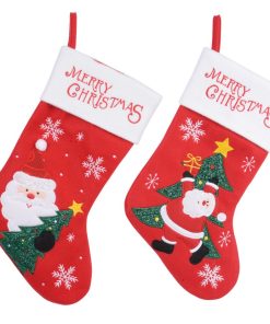Calcetín Navidad para Colgar Rojo 20×40.5 cm (1 unidad)