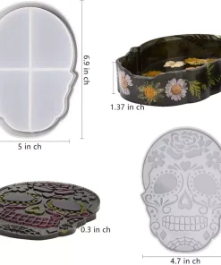 Molde de caja con forma de calavera