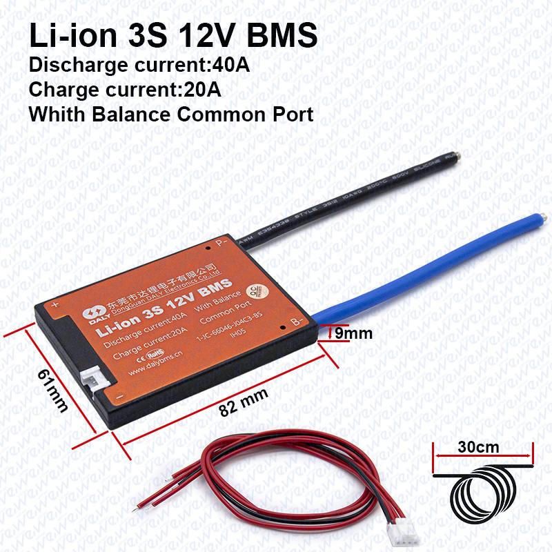 BMS DALY 3S 12V 40A - Imagen 3