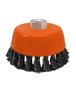 Escobilla de copa 5″ acero trenzado rosca (m14)