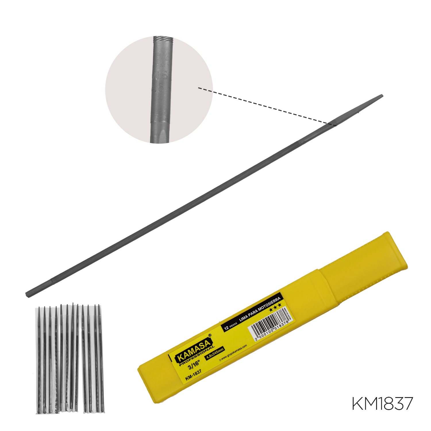 Lima para motosierra 3/16″ X 8″