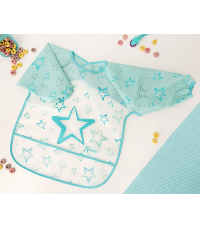 BABERO IMPERMEABLE CON MANGAS AZUL