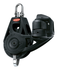 Polea Ronstan RF45130 con mordaza y arraigo