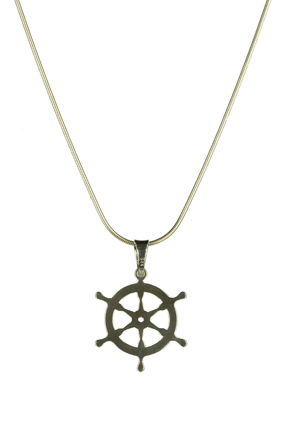 Colgante timón de plata con cadena - Imagen 2