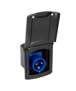 Toma Exterior 230V Magnética Negra