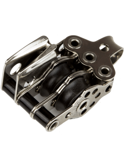 Polea Viadana triple con trinca y arraigo de 17 mm