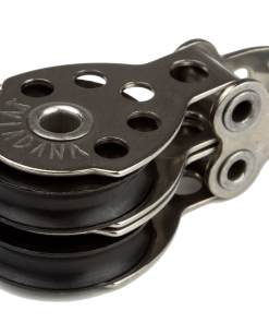 Polea vela ligera doble de 25 mm para cabos de 6 mm