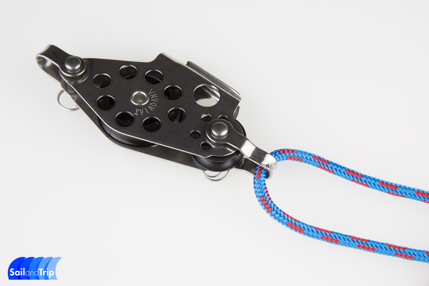 Polea violín con mordaza 38 mm y arraigo para cabos de 8 mm - Imagen 2