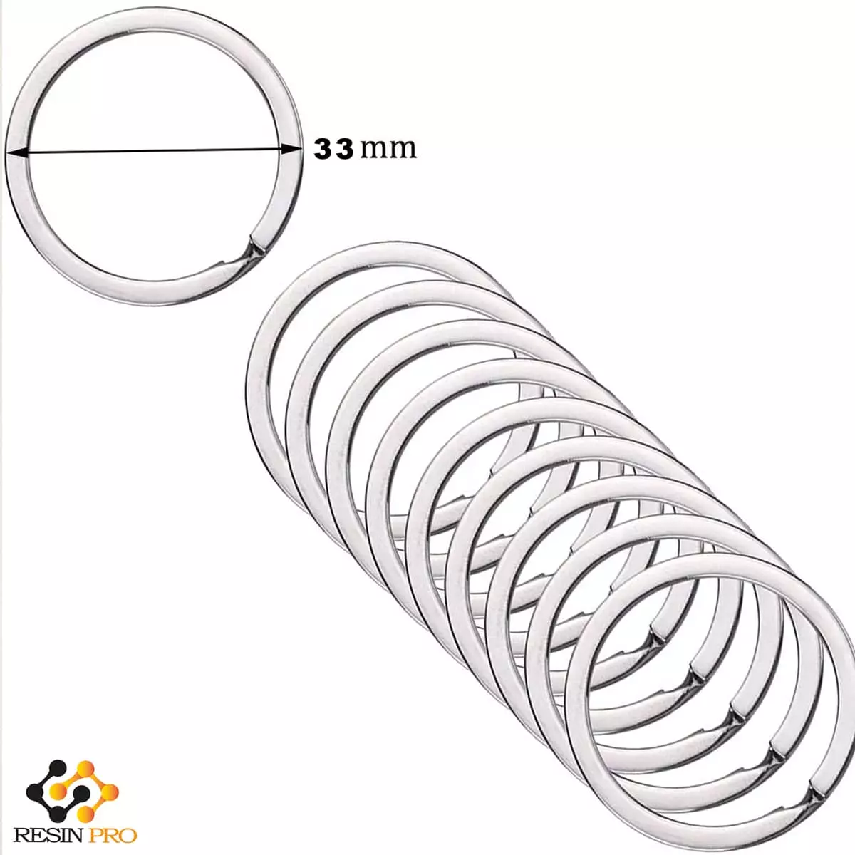 50 Argollas metálicas para llaveros de 33mm