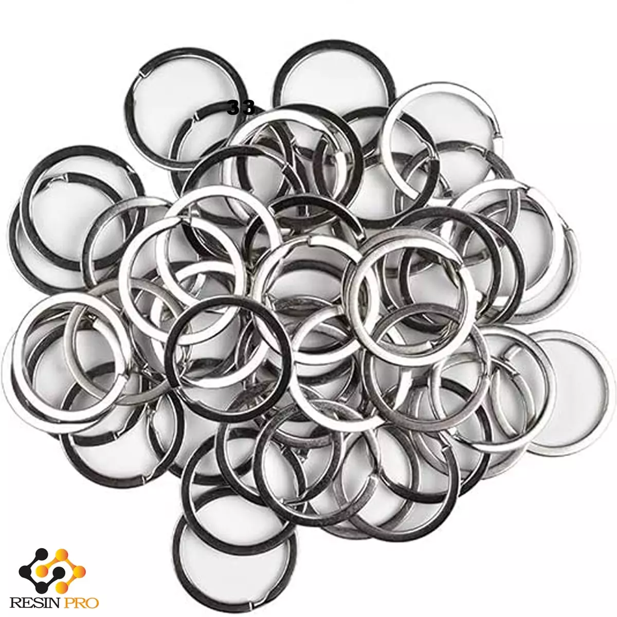 50 Argollas metálicas para llaveros de 33mm - Imagen 2