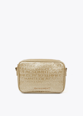 Bandolera grabado monograma efecto piel Dorado Lola Casademunt