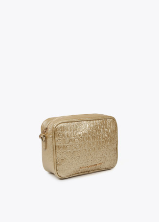 Bandolera grabado monograma efecto piel Dorado Lola Casademunt - Imagen 4