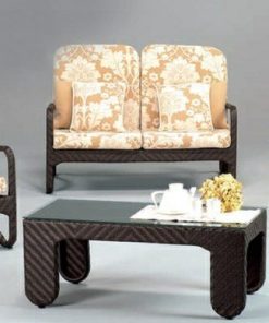 Conjunto Huitex Mesa con cristal + 2 Sillones + Sofá + Cojines HUITEX ARMENIA