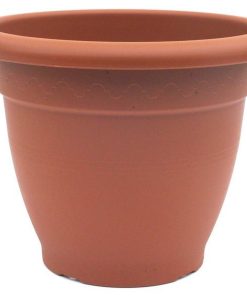 Maceta de plástico inyectado color terracota LINTEO 40 cm.