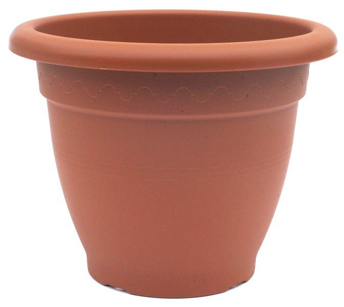 Maceta de plástico inyectado color terracota LINTEO 40 cm.