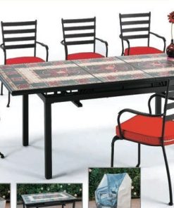 Conjunto Huitex Mesa Mosaico extensible + 6 Sillones Huitex con Cojines HUITEX AUGUSTA