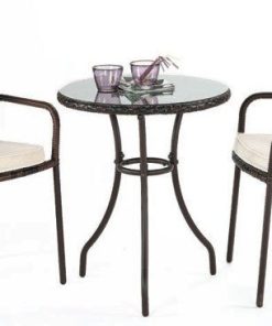 Conjunto Huitex Mesa con cristal + 2 Sillones con Cojines HUITEX BELFAST