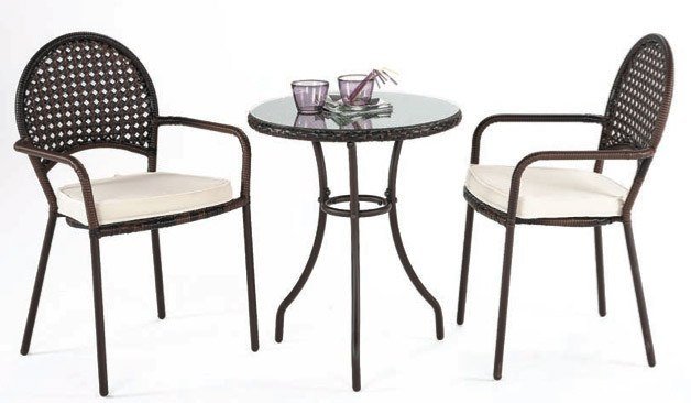 Conjunto Huitex Mesa con cristal + 2 Sillones con Cojines HUITEX BELFAST