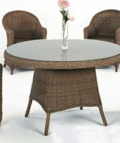 Conjunto Huitex Mesa con cristal + 4 Sillones con Cojines HUITEX MONFORTE