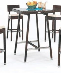 Conjunto Huitex Mesa con cristal + 2 Sillas con Cojines HUITEX RONDA