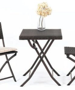 Conjunto Huitex Mesa con cristal + 2 Sillas con Cojines HUITEX VILLALBA