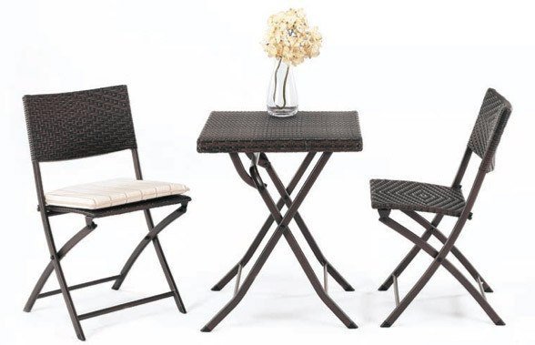 Conjunto Huitex Mesa con cristal + 2 Sillas con Cojines HUITEX VILLALBA