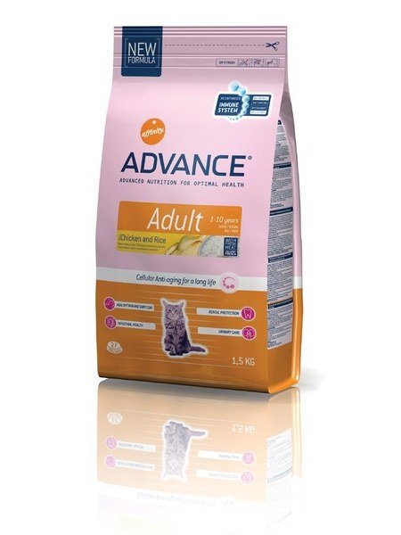 Comida para gatos Advance Adult Chicken & Rice (8 Kg.)