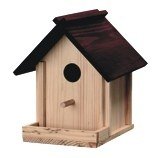 Nido de madera para crías de canario y diamante mandarín modelo casita H5 med. 25x20x23cms