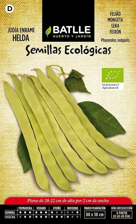 Semillas ecológicas de Judía de Enrame Helda